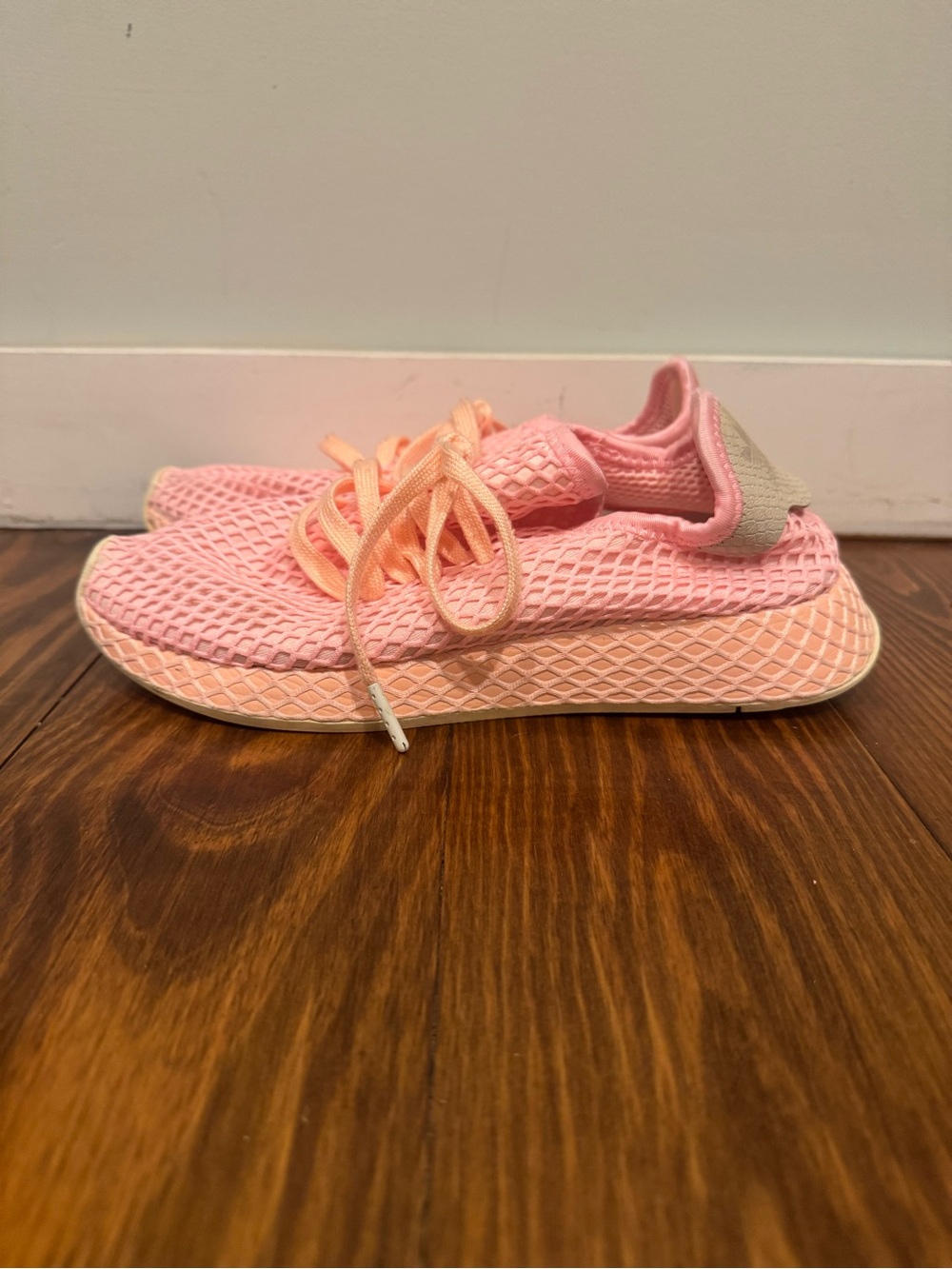 adidas Deerupt Pink Mesh Women's Sneakers with Neutral Heel Tab